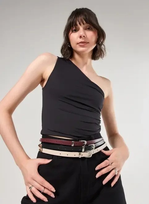 conjunto 3 cintos finos poliuretano conjunto 3 cintos finos poliuretano