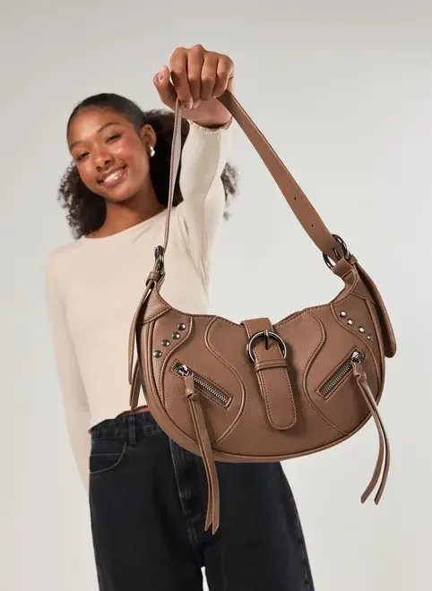 bolsa meia lua marrom bolsa meia lua marrom