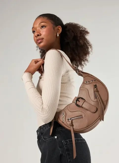 bolsa meia lua marrom bolsa meia lua marrom