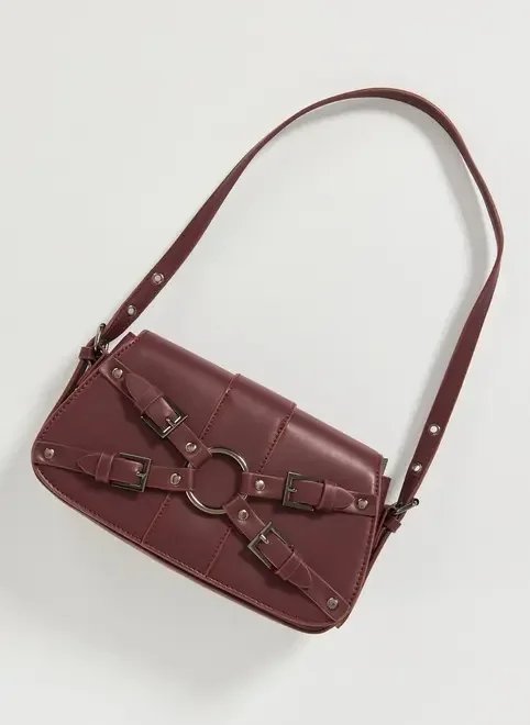 bolsa fivelas em poliuretano vinho bolsa fivelas em poliuretano vinho