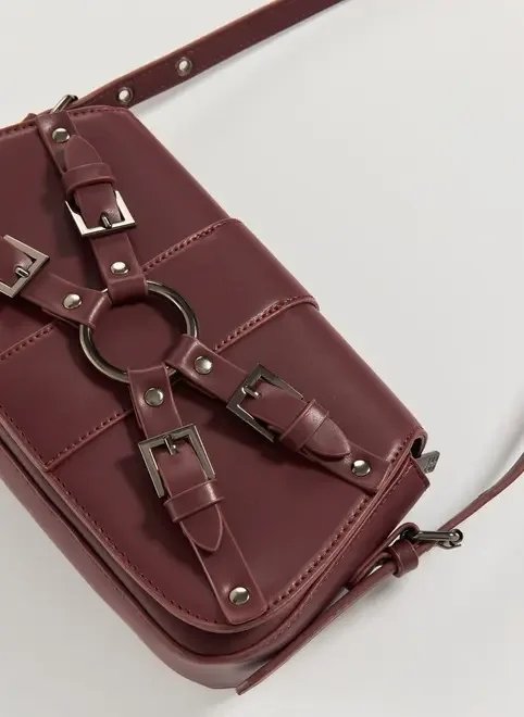 bolsa fivelas em poliuretano vinho bolsa fivelas em poliuretano vinho