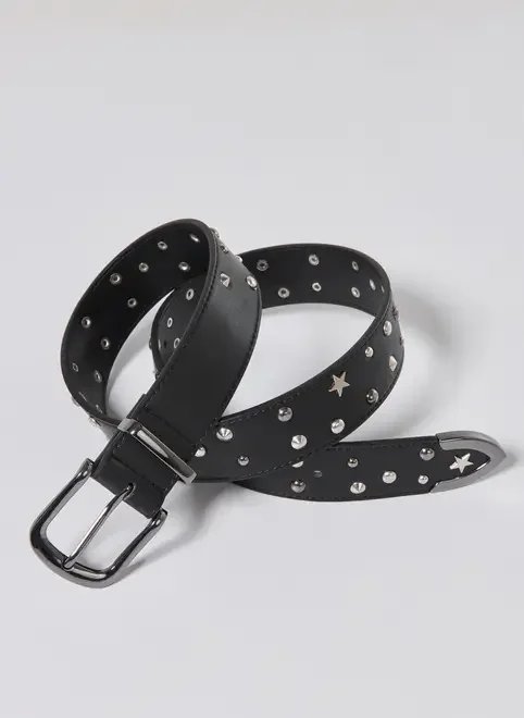 cinto preto tachas e estrelas cinto preto tachas e estrelas