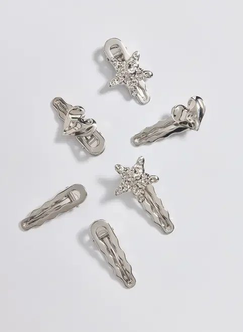 conjunto 6 presilhas prateadas conjunto 6 presilhas prateadas