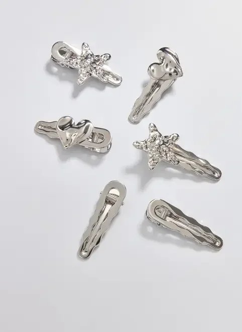 conjunto 6 presilhas prateadas conjunto 6 presilhas prateadas