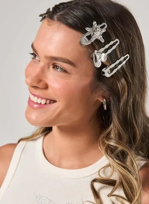 conjunto 6 presilhas prateadas conjunto 6 presilhas prateadas