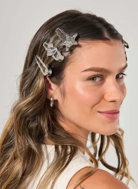 conjunto 6 presilhas prateadas conjunto 6 presilhas prateadas