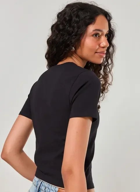 blusa mini tee escrito com glitter blusa mini tee escrito com glitter