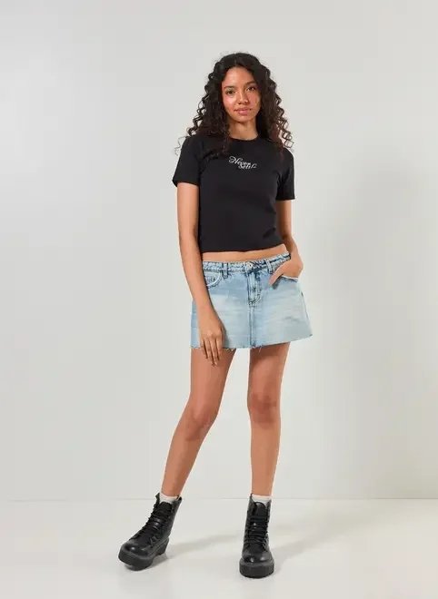 blusa mini tee escrito com glitter blusa mini tee escrito com glitter