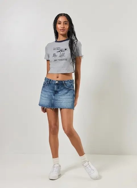 mini tee cinza praia gola azul mini tee cinza praia gola azul