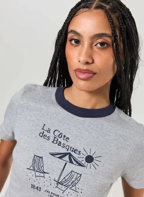 mini tee cinza praia gola azul mini tee cinza praia gola azul