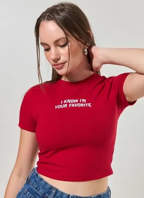 blusa mini tee vermelha favorite blusa mini tee vermelha favorite