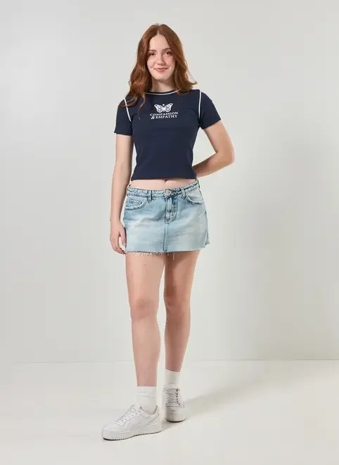 blusa mini tee marinho borboleta blusa mini tee marinho borboleta