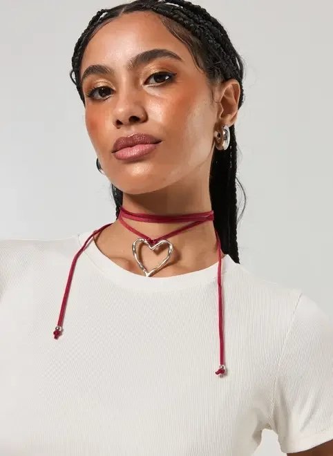 colar amarração vermelho coração colar amarração vermelho coração