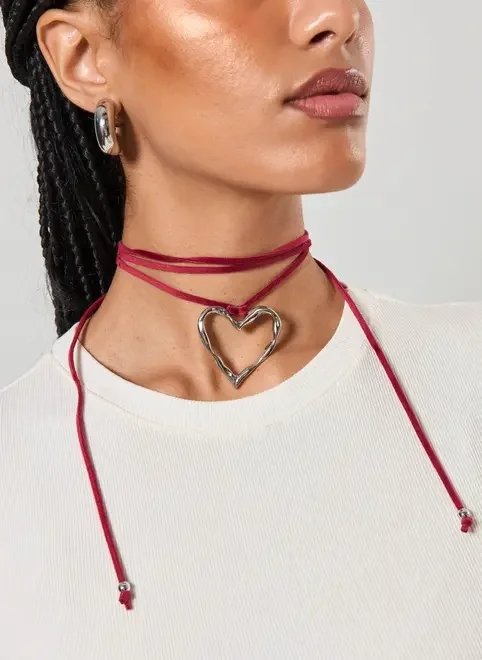 colar amarração vermelho coração colar amarração vermelho coração