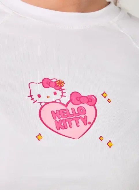 blusa raglan branca hello kitty blusa raglan branca hello kitty