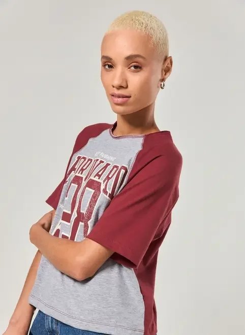 camiseta raglan cinza e vinho forward 28 camiseta raglan cinza e vinho forward 28