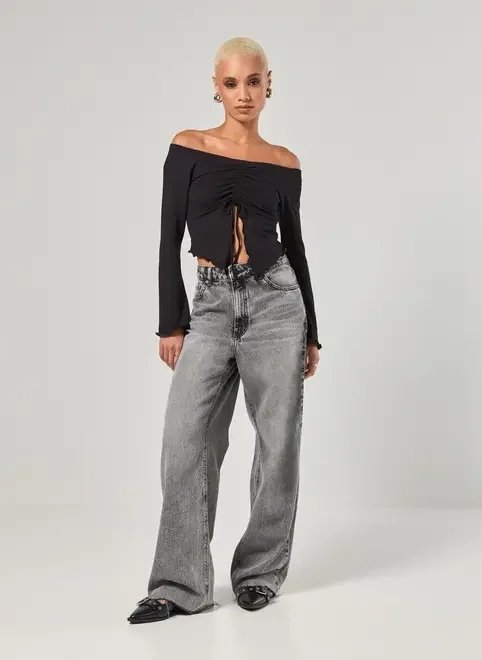 cropped manga longa franzido cropped manga longa franzido