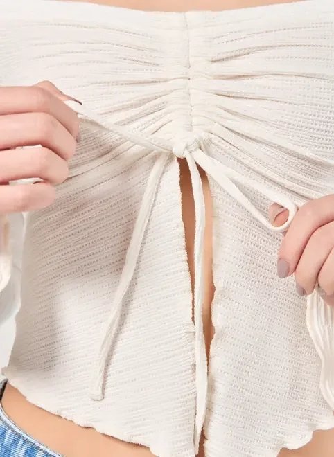 cropped manga longa franzido cropped manga longa franzido