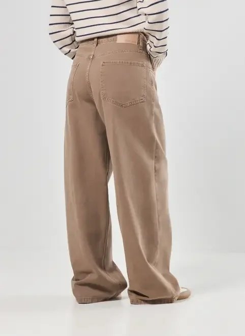 calça sarja wide leg cintura baixa calça sarja wide leg cintura baixa