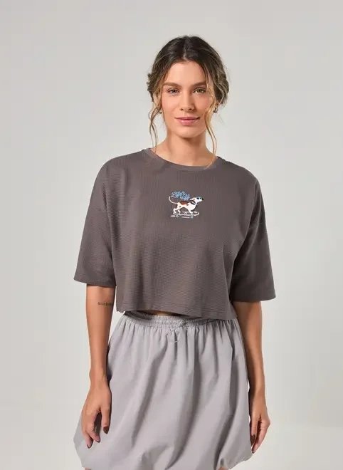 cropped estonado texturizado bordado cachorrinho cropped estonado texturizado bordado cachorrinho