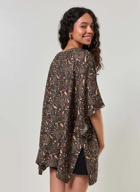 kimono estampa paisley tons terrosos kimono estampa paisley tons terrosos