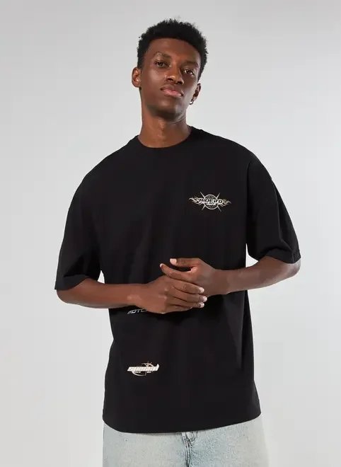 camiseta oversized preta racing camiseta oversized preta racing