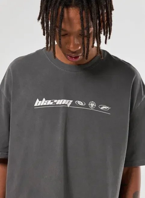 camiseta box preta estonada blazing camiseta box preta estonada blazing