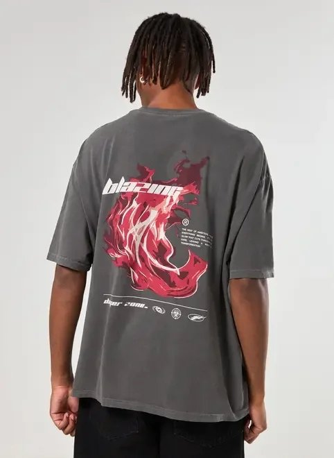 camiseta box preta estonada blazing camiseta box preta estonada blazing