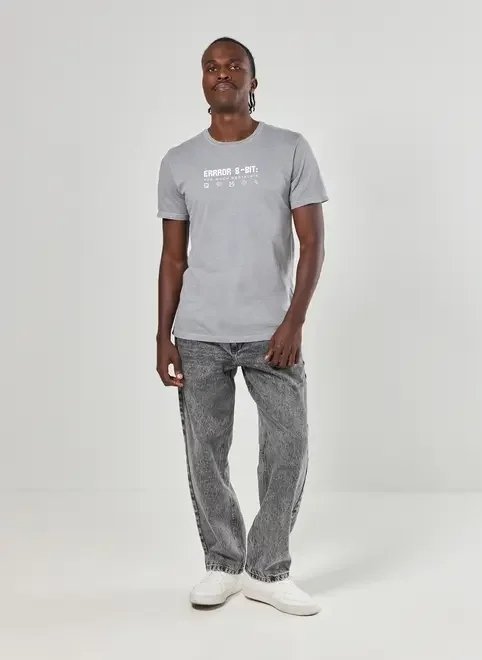 camiseta regular cinza error camiseta regular cinza error
