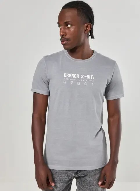 camiseta regular cinza error camiseta regular cinza error