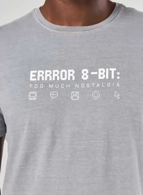 camiseta regular cinza error camiseta regular cinza error