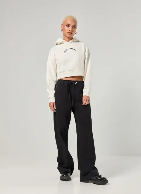 calça sarja wide leg amarração calça sarja wide leg amarração