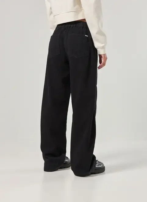 calça sarja wide leg amarração calça sarja wide leg amarração