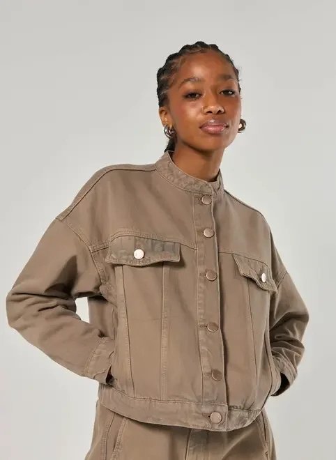 jaqueta cropped jeans marrom jaqueta cropped jeans marrom