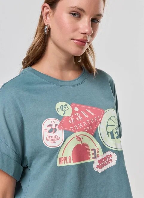 camiseta cropped verde frutinhas camiseta cropped verde frutinhas