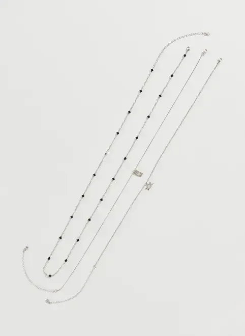 conjunto 3 colares prateados místico conjunto 3 colares prateados místico