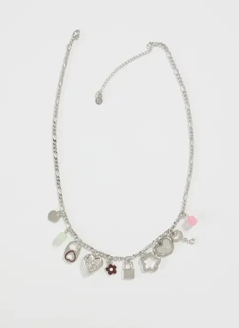 colar prateado pingentes colar prateado pingentes