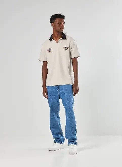 camiseta polo comfort atoalhada patches camiseta polo comfort atoalhada patches