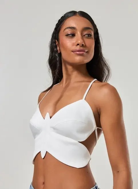 cropped off-white borboleta cropped off-white borboleta