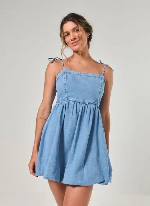 vestido jeans balonê vestido jeans balonê