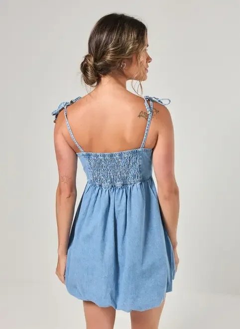 vestido jeans balonê vestido jeans balonê