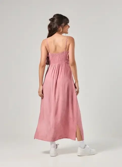 vestido midi estonado com amarrações vestido midi estonado com amarrações