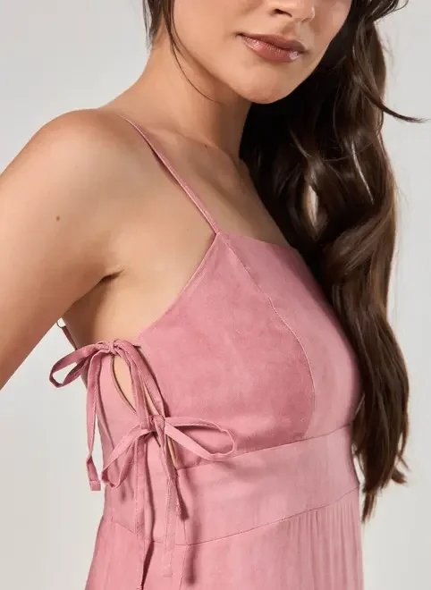 vestido midi estonado com amarrações vestido midi estonado com amarrações