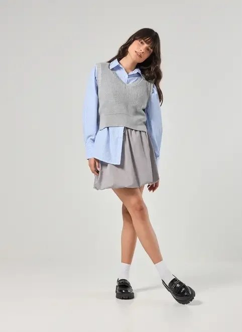 saia cinza balonê saia cinza balonê