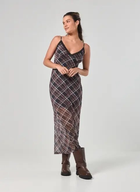 vestido midi tule xadrez vestido midi tule xadrez