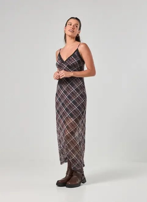 vestido midi tule xadrez vestido midi tule xadrez