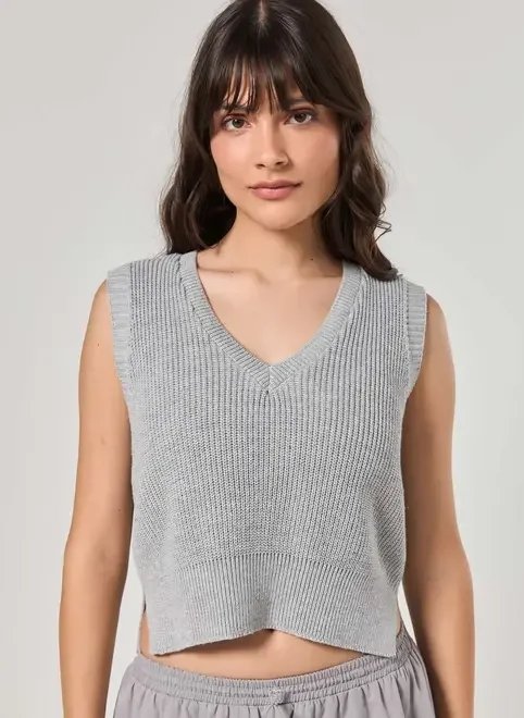 colete cinza tricô colete cinza tricô