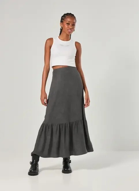 saia longa preta estonada saia longa preta estonada