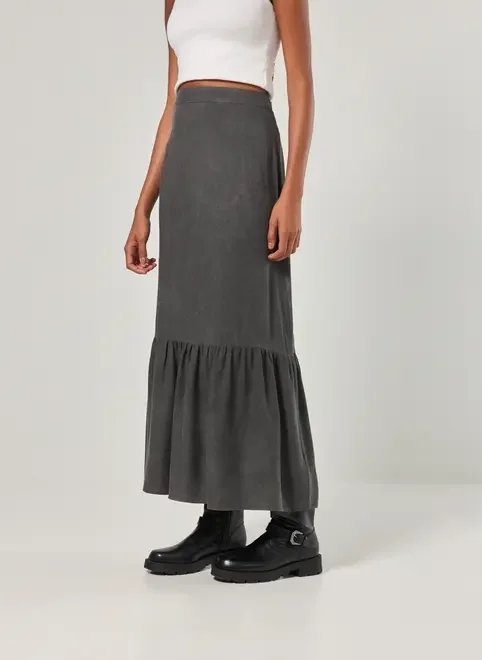 saia longa preta estonada saia longa preta estonada