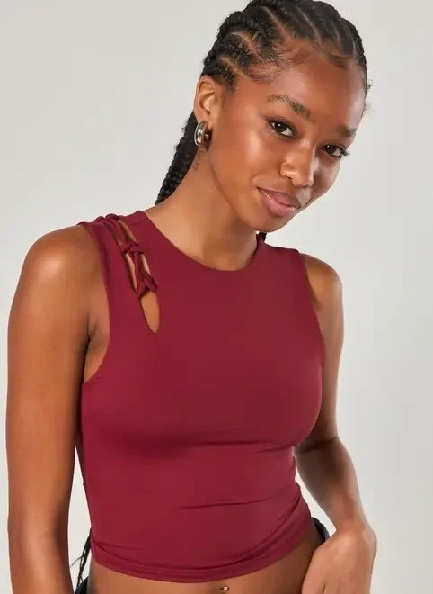 cropped poliamida amarração ombro cropped poliamida amarração ombro